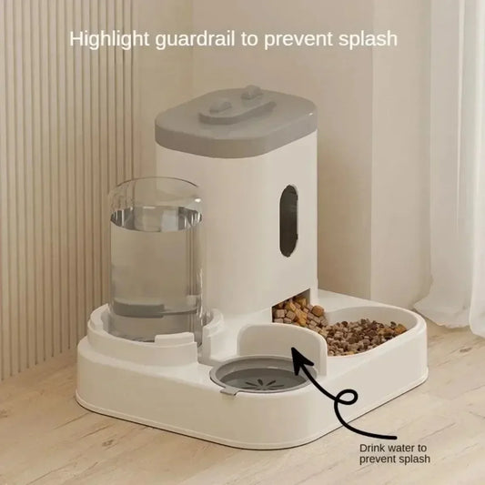 Automatic Feeder with Water Fountain – Large Capacity Food Bowl & Storage Dispenser for Dogs & Cats