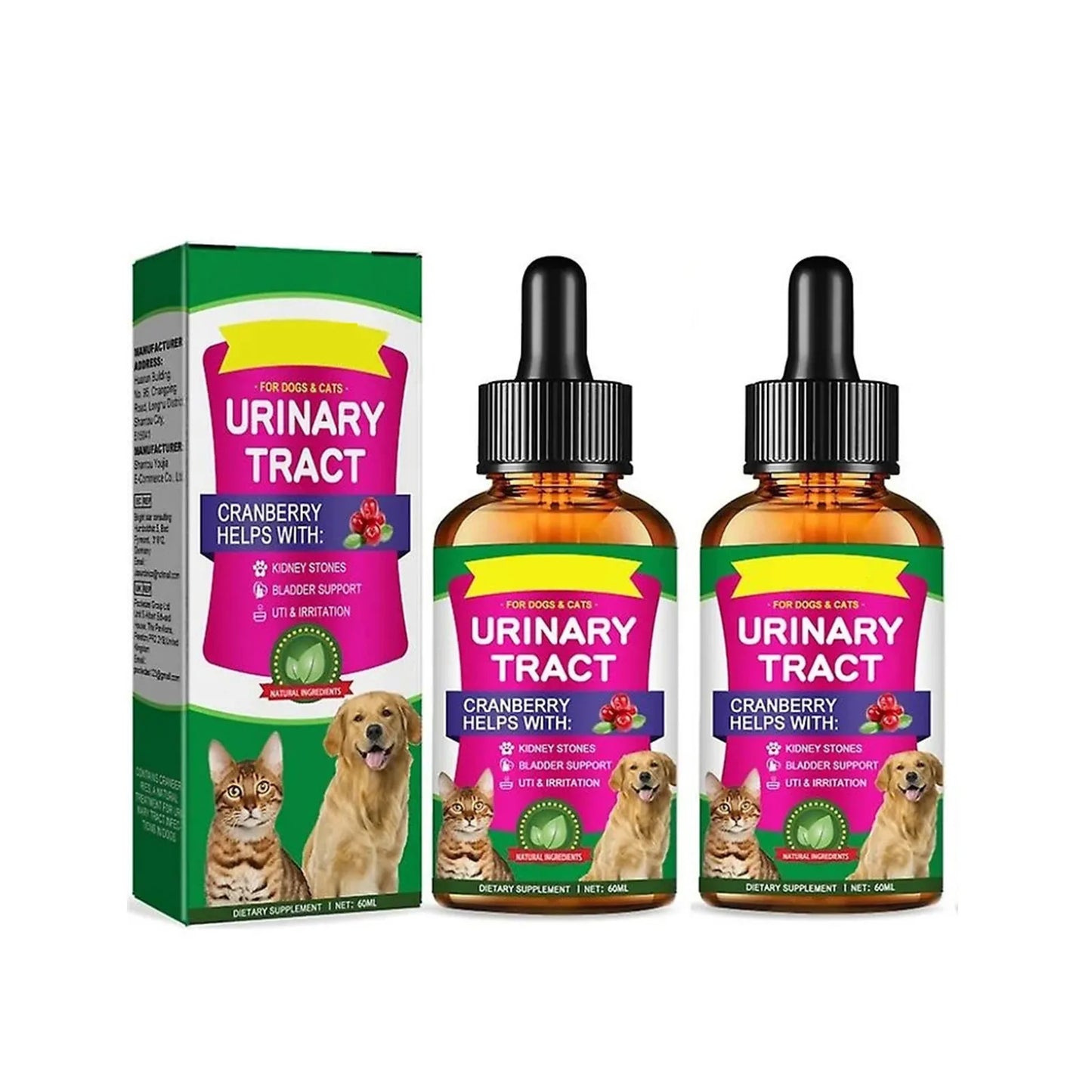 Pet Care Drops – 60ml Pain & Discomfort Relief Formula for Cats and Dogs