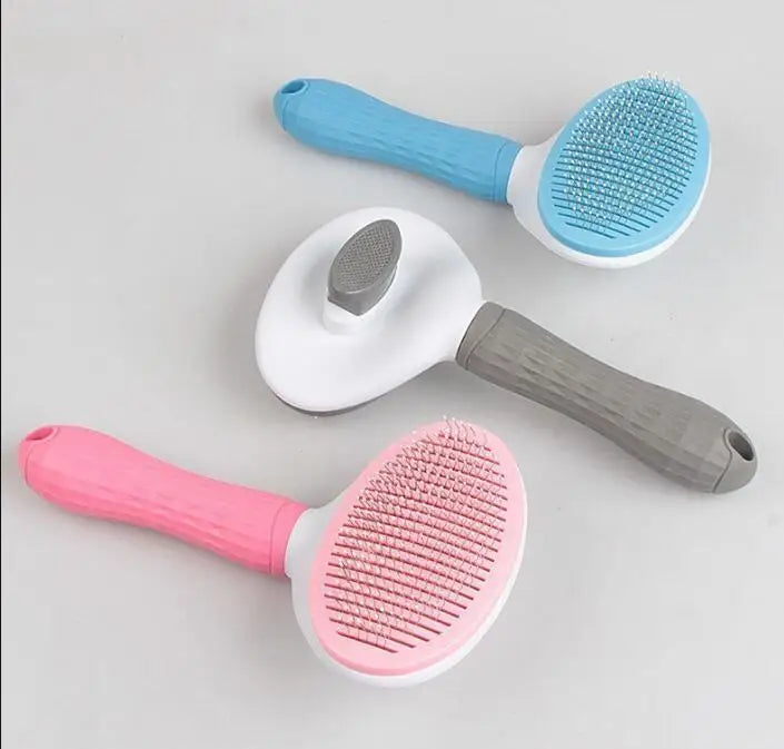 Pet Dog Hair Brush & Cat Comb – Stainless Steel Grooming Tool for Long-Haired Pets