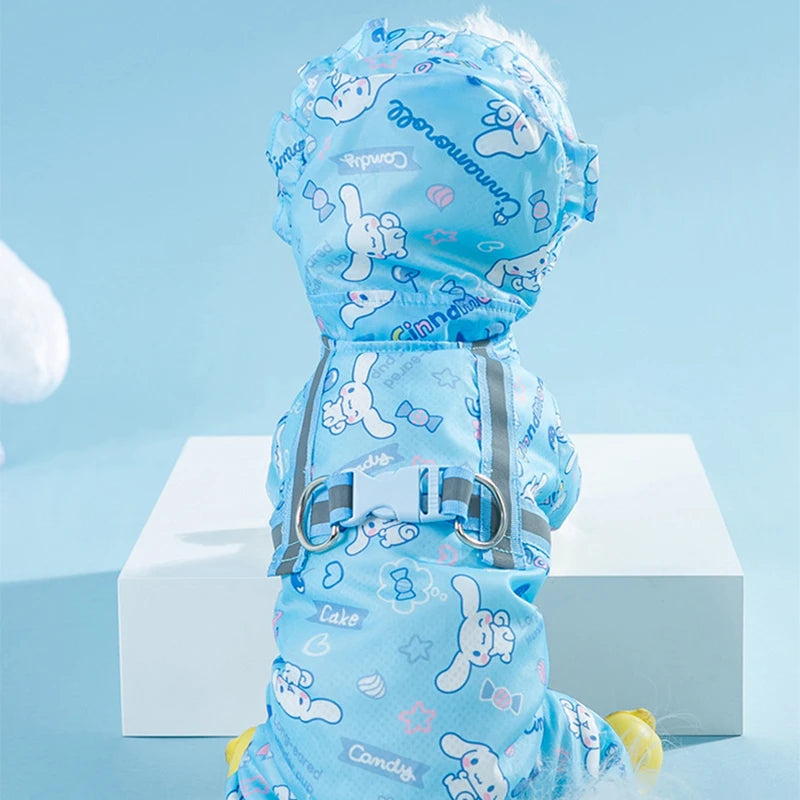 Cinnamoroll Pet Raincoat – Waterproof Hooded Jacket for Dogs of All Sizes