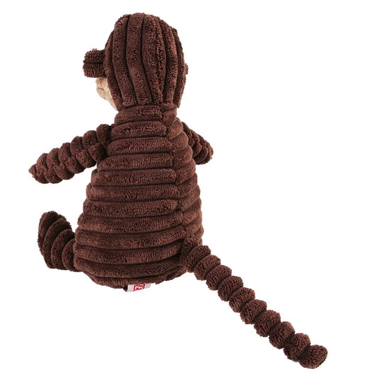 Corduroy Monkey & Pig Squeaky Dog Toy – Plush, Durable & Great for Dental Health