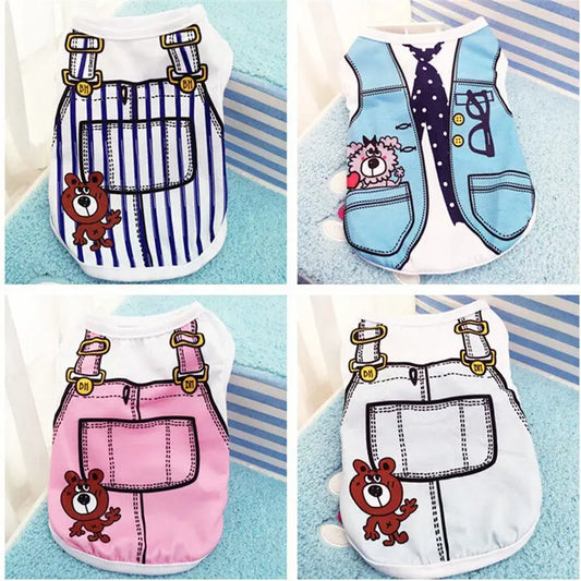 Cartoon Dog T-Shirt – Soft Summer Vest for Small Dogs and Puppies