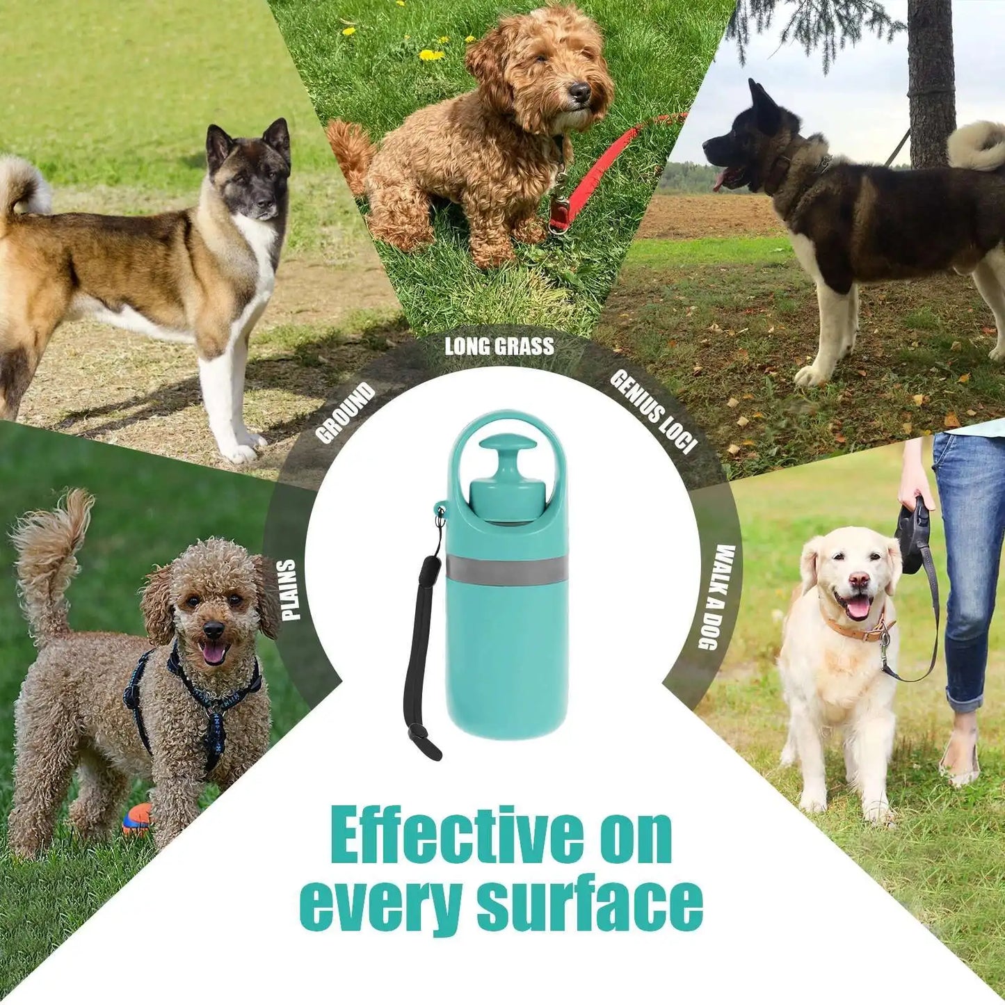 Portable Dog Pooper Scooper with Built-In Waste Bag Storage
